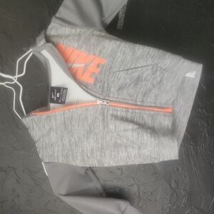 Nike Heather Gray and Bright Orange Hoodie